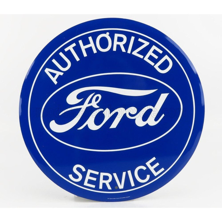 EDICOLA ACCESSORIES METAL ROUND PLATE - FORD AUTHORIZED SERVICE - BLUE WHITE 1/1