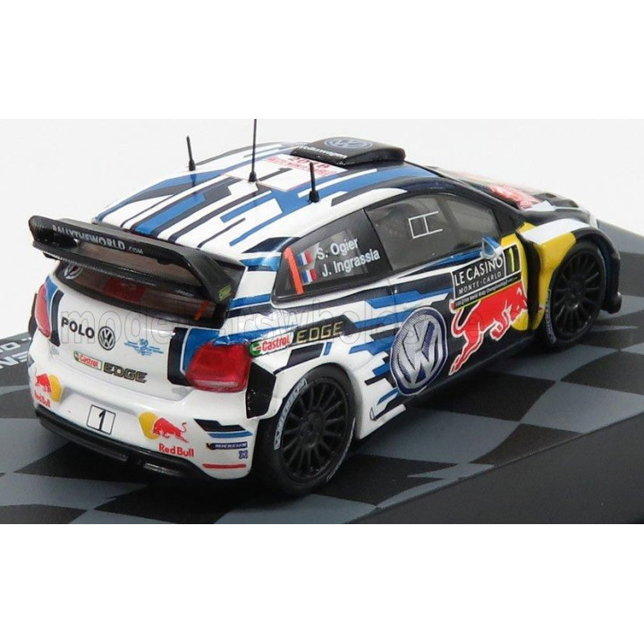 EDICOLA VOLKSWAGEN POLO WRC TEAM VOLKSWAGEN MOTORSPORT RED BULL N 1 WINNER RALLY MONTECARLO WORLD CHAMPION 2016 S.OGIER - J.INGR