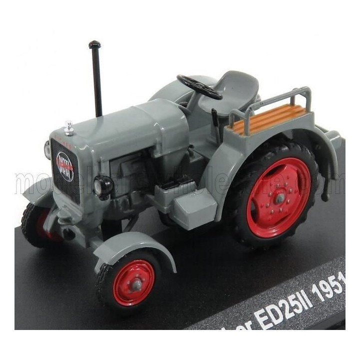 EDICOLA EICHER ED25II TRACTOR 1951 - CON VETRINA - WITH SHOWCASE - GREY RED 1/43