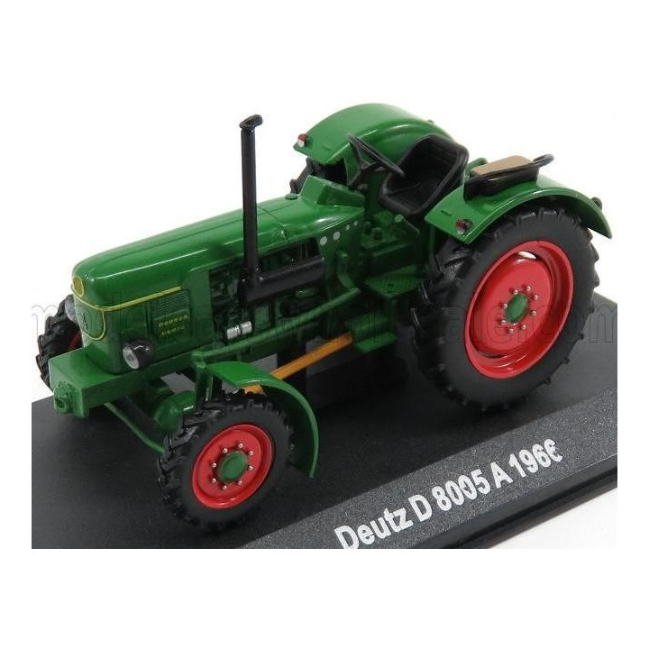 EDICOLA DEUTZ D8005A TRACTOR 1966 - CON VETRINA - WITH SHOWCASE - GREEN RED 1/43