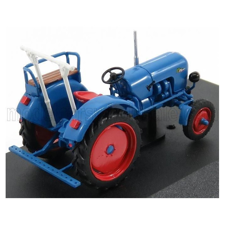 EDICOLA EICHER TIGER TRACTOR 1960 - CON VETRINA - WITH SHOWCASE - BLUE RED 1/43
