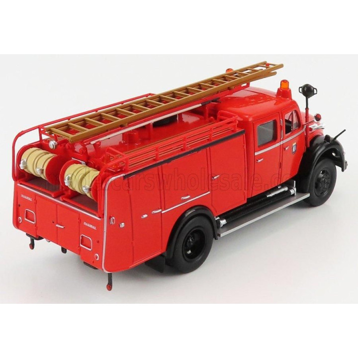 EDICOLA MAGIRUS DEUTZ TLF-16 MERCUR 125A TANKER TRUCK FIRE ENGINE GERMANY 1961 - RED BLACK 1/43