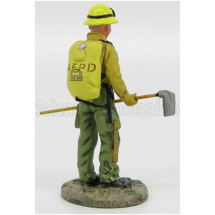 EDICOLA FIGURES VIGILI DEL FUOCO VIGILE DEL FUOCO FORESTALE AMERICANO NEW YORK CITY 2003 - AMERICAN FIREMAN - GREEN YELLOW 1/32
