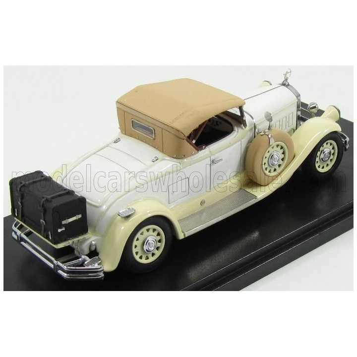 ESVAL MODEL PIERCE ARROW MODEL B ROADSTER CLOSED 1930 - BEIGE WHITE 1/43