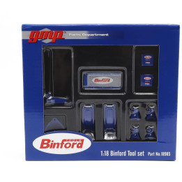 GMP ACCESSORIES SET OFFICINA GARAGE TOOL SET BINFORD - BLUE SILVER 1/18