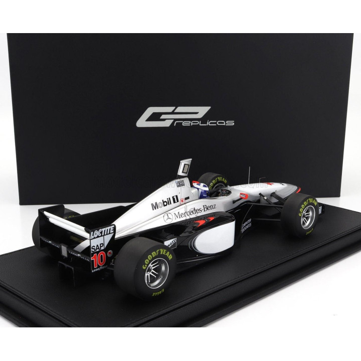 GP REPLICAS McLAREN F1  MP4/12 MERCEDES N 10 WINNER AUSTRALIAN GP (with driver figure) 1997 DAVID COULTHARD - SILVER BLACK 1/18