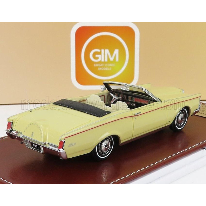 GREAT ICONIC MODELS LINCOLN CONTINENTAL MARK III CONVERTIBLE 1971 - YELLOW 1/43
