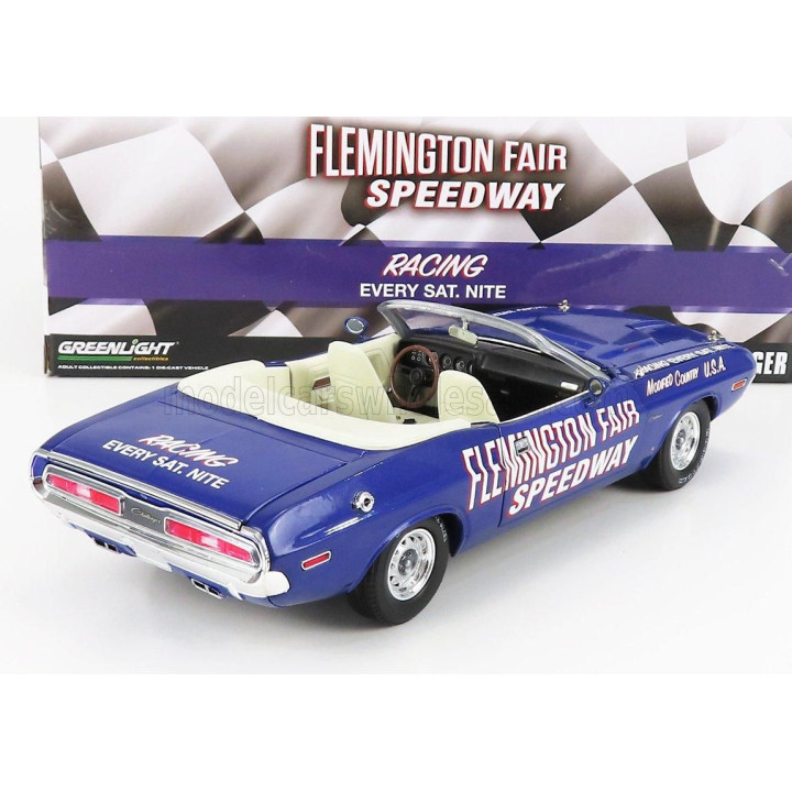 GREENLIGHT DODGE CHALLENGER CABRIOLET OPEN OFFICIAL PACE CAR FLEMINGTON FAIR SPEEDWAY 1971 - PURPLE 1/18
