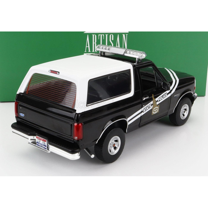 GREENLIGHT FORD USA BRONCO IDAHO STATE POLICE 1996 - BLACK WHITE 1/18