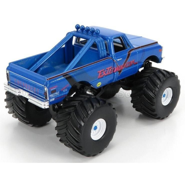 GREENLIGHT CHEVROLET K-10 BIGFOOT MONSTER TRUCK EXTERMINATOR 1972 - BLUE MET 1/43