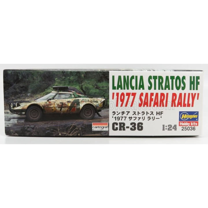 HASEGAWA LANCIA STRATOS HF ALITALIA N 7 3rd RALLY SAFARI 1977 SANDRO MUNARI - PIERO SODANO - WHITE GREEN RED 1/24