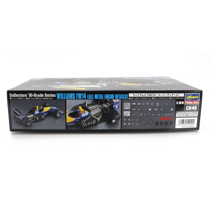HASEGAWA WILLIAMS F1 FW14B RENAULT N 5 WORLD CHAMPION SEASON 1992 NIGEL MANSELL - ALL METAL ENGINE DATAILS 1/24