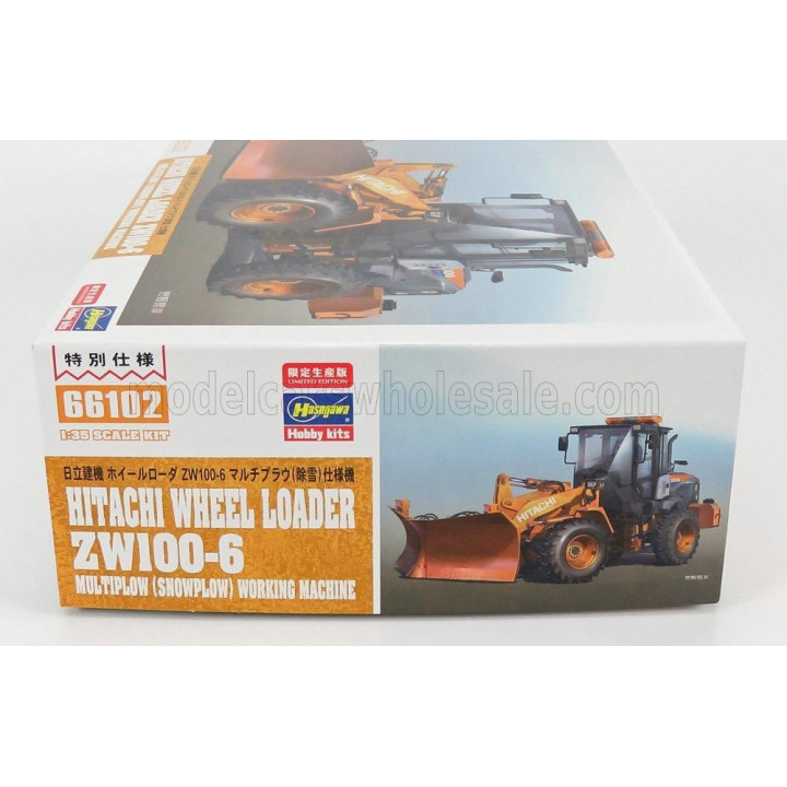 HASEGAWA HITACHI FIAT ZW100-6 RUSPA GOMMATA TRACTOR - SCRAPER - SPAZZANEVE - SNOWPLOW 1/35