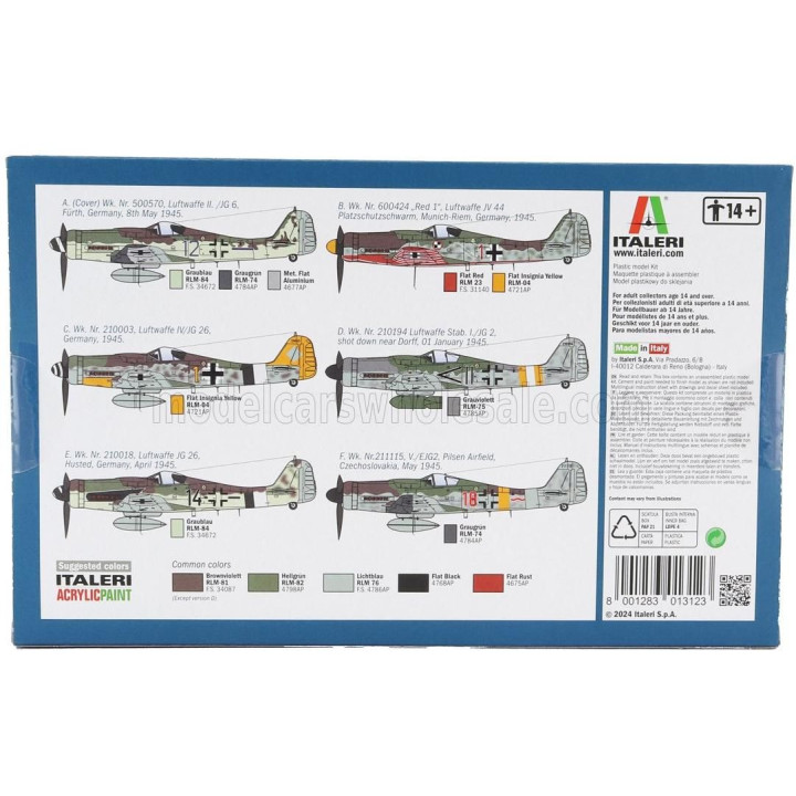 ITALERI FOCKE WULF FW 190 D-9 MILITARY AIRPLANE 1944 1/72
