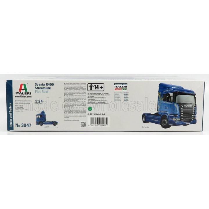 ITALERI SCANIA R400 STREAMLINE FLAT ROOF TRACTOR TRUCK 2-ASSI 2010 1/24