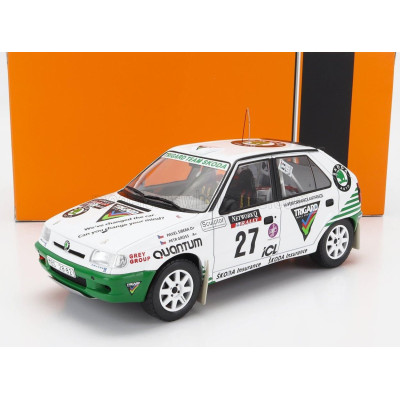IXO MODELS ŠKODA FELICIA N 27 RALLY RAC LOMBARD 1995 P.SIBERA - P.GROSS - WHITE GREEN 1/18