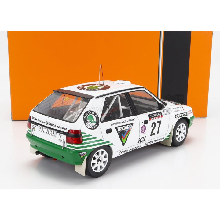IXO MODELS ŠKODA FELICIA N 27 RALLY RAC LOMBARD 1995 P.SIBERA - P.GROSS - WHITE GREEN 1/18