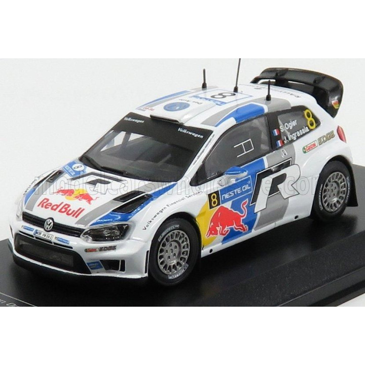 IXO MODELS VOLKSWAGEN POLO R WRC TEAM VOLKSWAGEN MOTORSPORT N 8 RALLY FINLAND 2013 S.OGIER - J.INGRASSIA - WHITE BLUE GREY 1/43