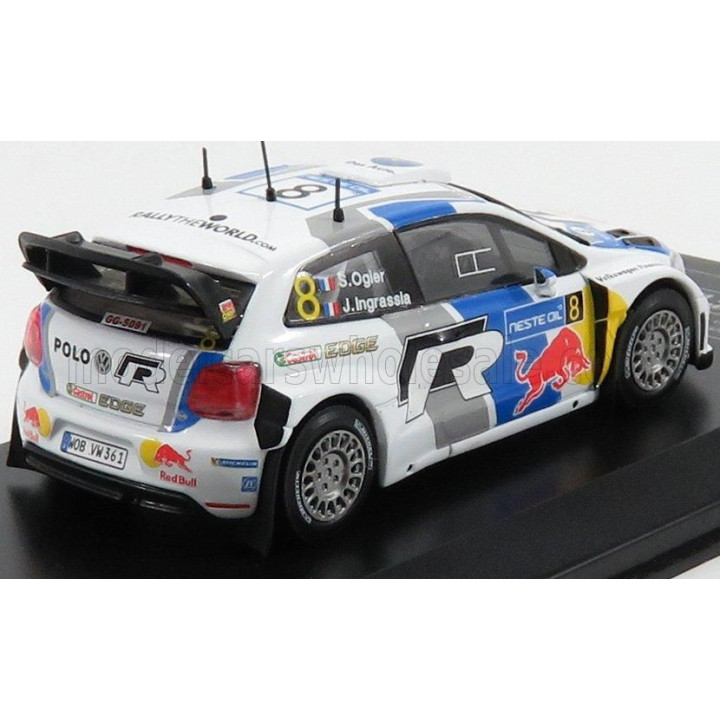 IXO MODELS VOLKSWAGEN POLO R WRC TEAM VOLKSWAGEN MOTORSPORT N 8 RALLY FINLAND 2013 S.OGIER - J.INGRASSIA - WHITE BLUE GREY 1/43