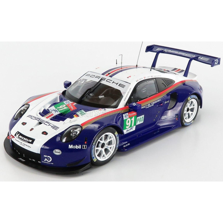 IXO MODELS PORSCHE 911 991 RSR PORSCHE GT TEAM N 91 2nd LMGTE PRO 24h LE MANS 2018 R.LIETZ - G.BRUNI - F.MAKOWIECKI - BLUE WHITE