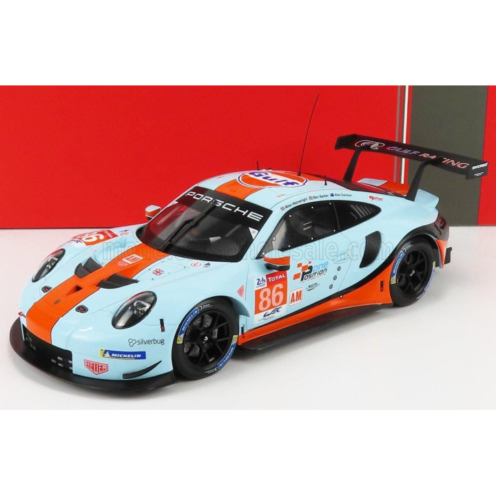 IXO MODELS PORSCHE 911 991 RSR 4.0L TEAM GULF RACING N 86 24h LE MANS 2018 MICHAEL WAINWRIGHT - BEN BARKER - ALEX DAVISON - LIGH