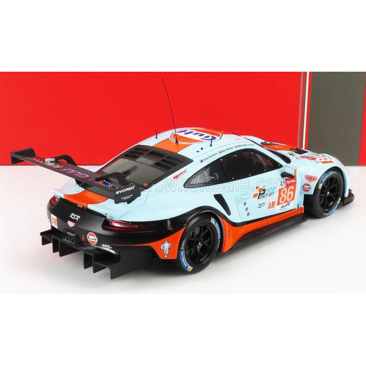 IXO MODELS PORSCHE 911 991 RSR 4.0L TEAM GULF RACING N 86 24h LE MANS 2018 MICHAEL WAINWRIGHT - BEN BARKER - ALEX DAVISON - LIGH