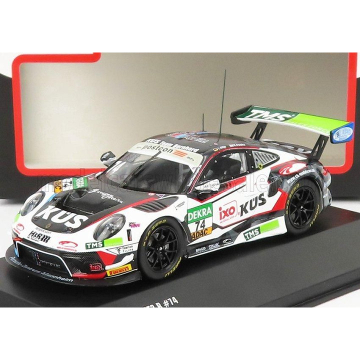 IXO MODELS PORSCHE 911 991 GT3 R TEAM KUS 75 BERNHARD N 74 ADAC GT MASTERS 2021 J.FITTJE - D.PEREIRA - WHITE BLACK RED 1/43
