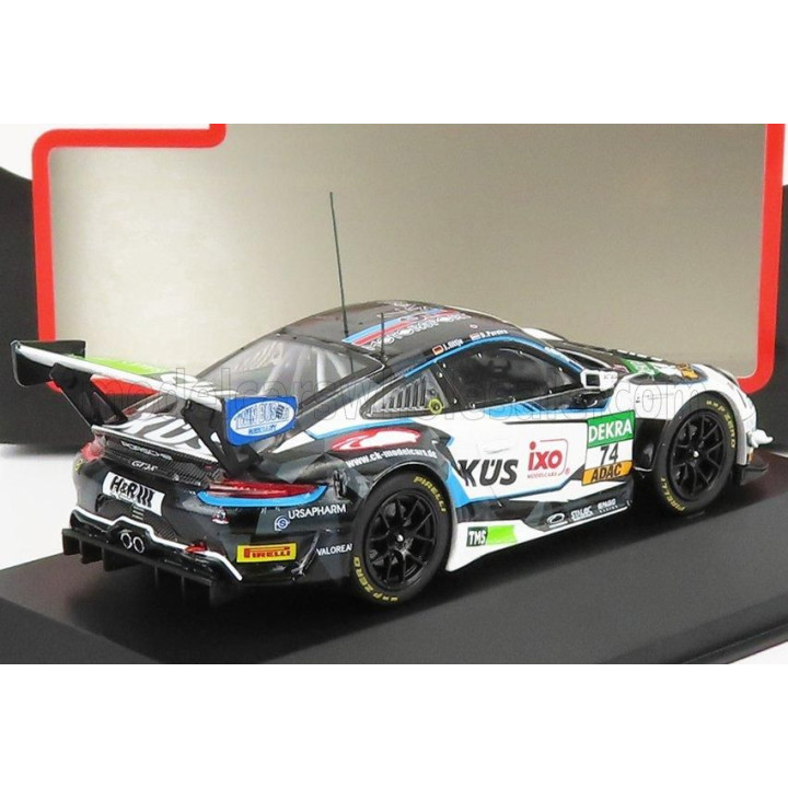IXO MODELS PORSCHE 911 991 GT3 R TEAM KUS 75 BERNHARD N 74 ADAC GT MASTERS 2021 J.FITTJE - D.PEREIRA - WHITE BLACK RED 1/43
