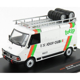IXO MODELS FIAT 242 VAN FIAT TEAM TOTIP JOLLY CLUB ASSISTANCE RALLY 1985 - LANCIA 037 - WHITE GREEN ORANGE 1/43