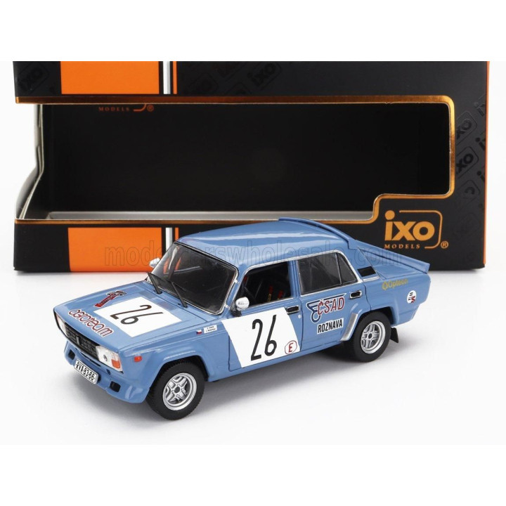 IXO MODELS LADA FIAT 2105 VFTS N 26 RALLY PRIBRAM 1986 JAN RAKOTTYAI - EMIL SLAVIK - LIGHT BLUE 1/43