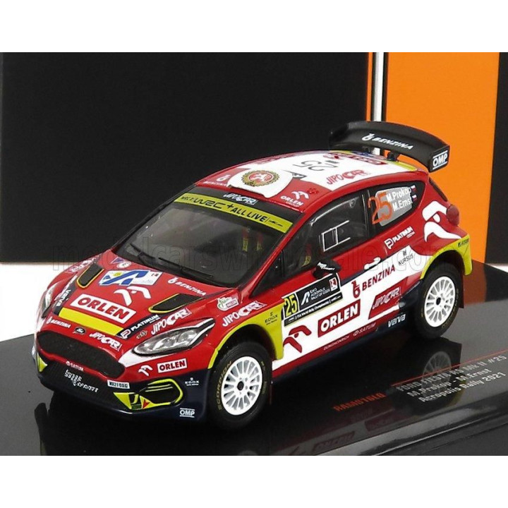 IXO MODELS FORD ENGLAND FIESTA R5 MKII N 25 RALLY ACROPOLIS 2021 M.PROKOP - M.ERNST - RED WHITE BLUE 1/43