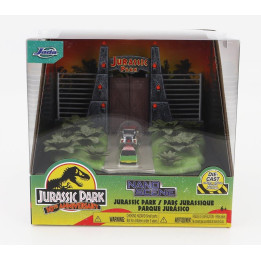 JADA ACCESSORIES DIORAMA - SET JURASSIC PARK WITH FORD USA EXPLORER JURASSIC PARK 1995 - JEEP WRANGLER RUBICON OPEN 1999 - VARIO
