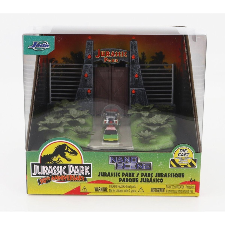 JADA ACCESSORIES DIORAMA - SET JURASSIC PARK WITH FORD USA EXPLORER JURASSIC PARK 1995 - JEEP WRANGLER RUBICON OPEN 1999 - VARIO