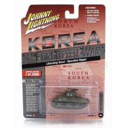 JOHNNY LIGHTNING TANK M4A3 SHERMAN MILITARY KOREA 1944 - MILITARY GREEN 1/64