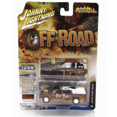 JOHNNY LIGHTNING FORD USA HAULIN HEARSE - CARRO FUNEBRE - FUNERAL CAR OFF ROAD 1970 - BROWN WHITE 1/64