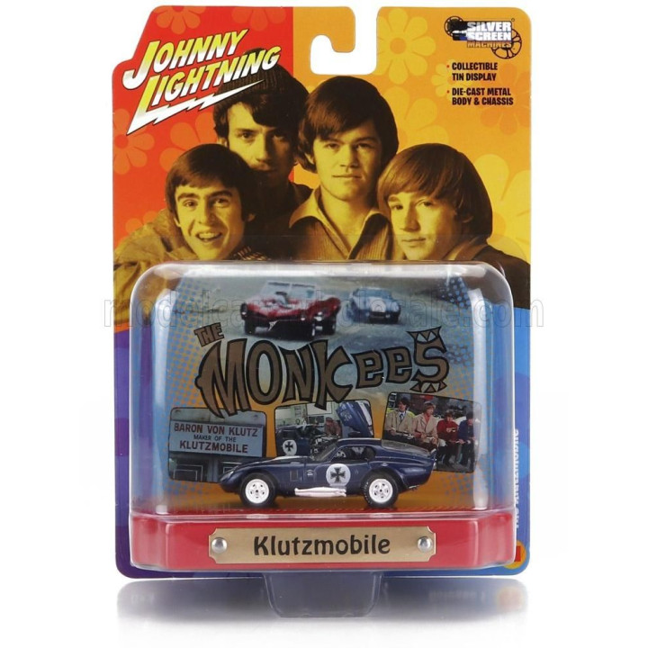 JOHNNY LIGHTNING FORD USA SHELBY COBRA 1966 - KLUTZMOBILE - THE MONKEES - BLUE WHITE 1/64
