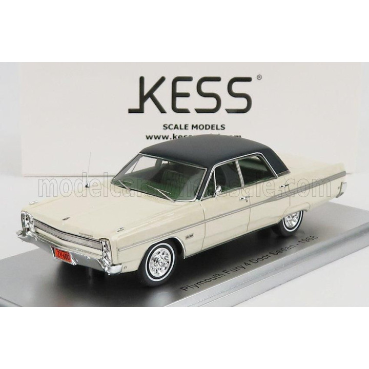 KESS MODEL PLYMOUTH FURY 4-DOOR SEDAN 1968 - IVORY GREEN 1/43