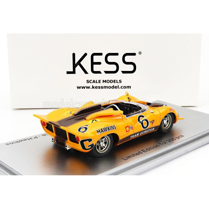 KESS MODEL FERRARI 350 P4 SPIDER CAN-AM s/n0858 TEAM GUNSTON N 6 WINNER 3h CAPE TOWN 1968 P.HAWKINS - YELLOW BROWN 1/43
