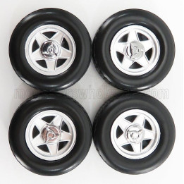 KK SCALE ACCESSORIES FERRARI 512BB -365GT4/BB - 4X WHEELS AND TYRE SET 1973 - BLACK 1/18