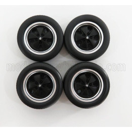 KK SCALE ACCESSORIES PORSCHE 911 4X WHEELS AND TIRE SET 1976 - BLACK 1/18