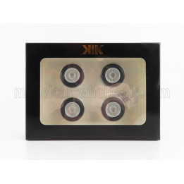 KK SCALE ACCESSORIES SET 4X WHEELS AND TYRE FOR 3-SERIES 323i (E21) 1975 - BLACK SILVER 1/18