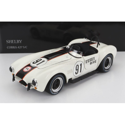 KYOSHO FORD USA SHELBY COBRA 427 S/C SPIDER ESSEX WIRE N 91 500km BRIDGEHAMPTON 1965 S.SCOTT - WHITE 1/18