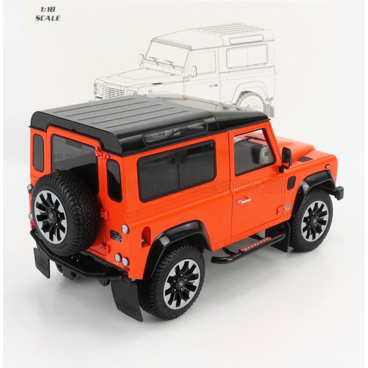 LCD MODEL LAND ROVER DEFENDER 90 WORKS V8 70th EDITION 2018 - ORANGE 1/18