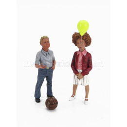 LE MANS MINIATURES FIGURES SET 2X BAMBINI CON PALLONCINI - CHILDREN WITH BALLOON TESSA & NILS - VARIOUS 1/18
