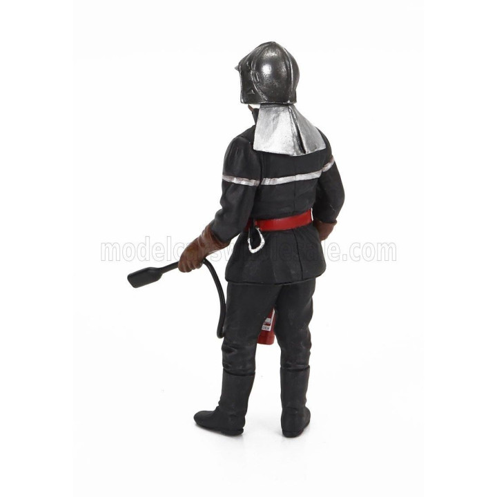 LE MANS MINIATURES FIGURES VIGILE DEL FUOCO JEAN LUC - FRENCH POMPIERS FIREMAN 1970 - GREY 1/18