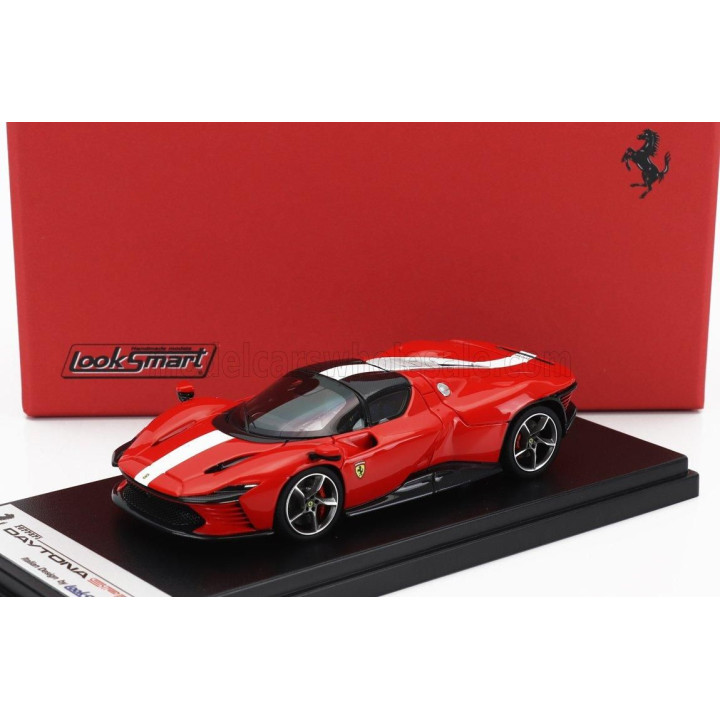 LOOKSMART FERRARI DAYTONA SP3 CLOSED ROOF 2022 - ROSSO SCUDERIA - RED WHITE 1/43