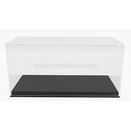 LUXBOX VETRINA DISPLAY BOX BASE IN ECOPELLE NERA - SYNTHETIC LEATHER BASE BLACK - Lungh.LENGHT 32.2 cm  X Largh.WIDTH 16.2 cm X 
