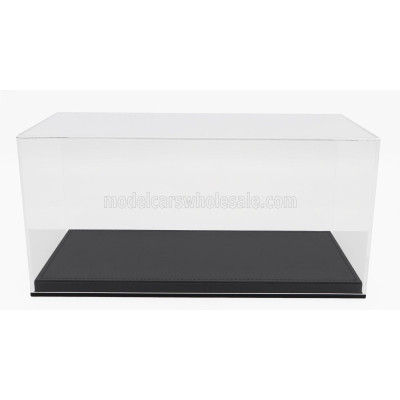 LUXBOX VETRINA DISPLAY BOX BASE IN ECOPELLE NERA - SYNTHETIC LEATHER BASE BLACK - Lungh.LENGHT 32.2 cm  X Largh.WIDTH 16.2 cm X 