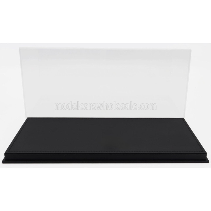 LUXBOX VETRINA DISPLAY BOX BASE IN ECOPELLE NERA - SYNTHETIC LEATHER BASE BLACK - Lungh.LENGHT 32.2 cm  X Largh.WIDTH 16.2 cm X 