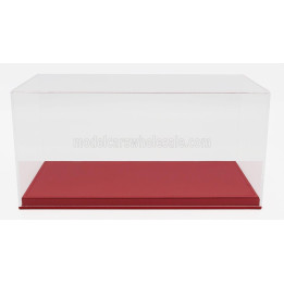 LUXBOX VETRINA DISPLAY BOX BASE IN ECOPELLE ROSSA - SYNTHETIC LEATHER BASE RED - Lungh.LENGHT 32.2 cm  X Largh.WIDTH 16.2 cm X A